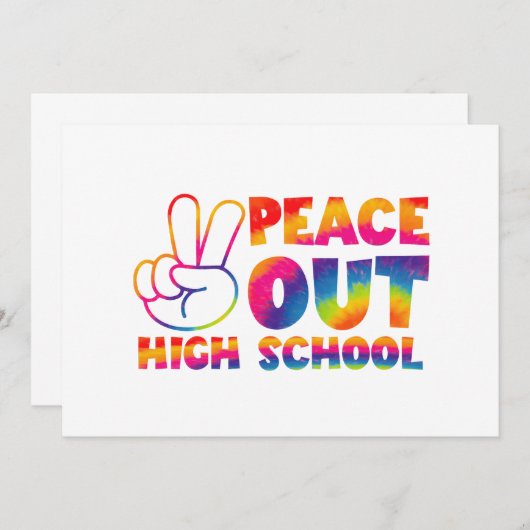 さよなら高校 タイダイ 最後の学校の日 招待状 (正面/裏面)