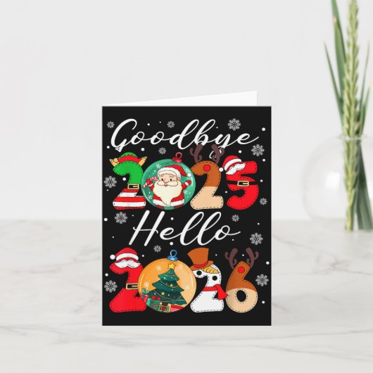 さよなら2025年 こんにちは2026年 ハッピーニューイヤーズイブ クリス カード (正面)