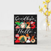 さよなら2025年 こんにちは2026年 ハッピーニューイヤーズイブ クリス カード (黄色い花)