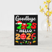 さよなら2025年 こんにちは2026年 新年が近い クリス カード (黄色い花)