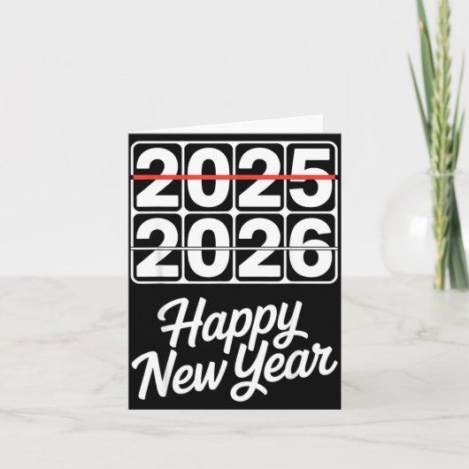さよなら2025年 こんにちは2026年 時計 新年パーティー カード (正面)