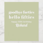 さよなら40代ハロー50代50歳の誕生日パーティー ワインラベル (シングルラベル)