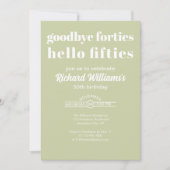 さよなら40代、こんにちは50代 50歳の誕生日パーティー 招待状 (正面)