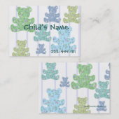 さらさのテディー・ベアの子供のテレホンカード コーリングカード (正面/裏面)