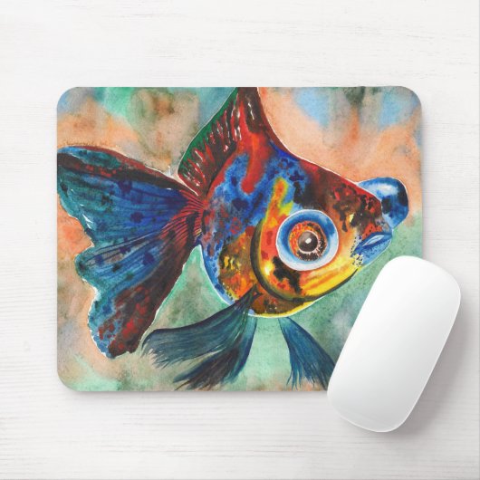 さらさの望遠鏡の目の金魚のmousepad マウスパッド (マウス)
