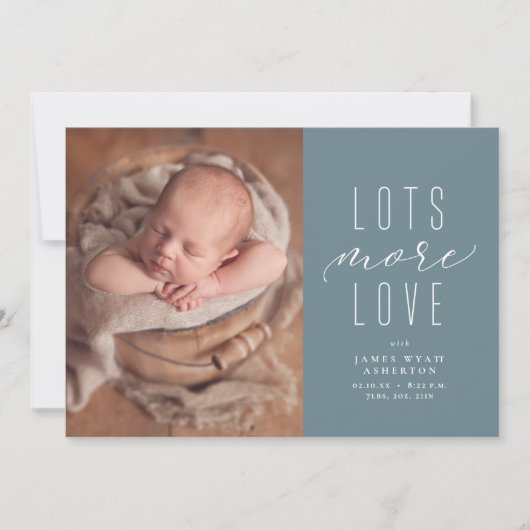 さらに多くの愛の青い写真の誕生の発表 (正面)