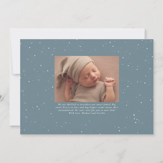 さらに多くの愛の青い写真の誕生の発表 (裏面)