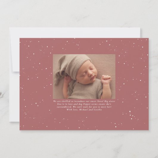 さらに多くの愛ピンクの写真の誕生の発表 (裏面)