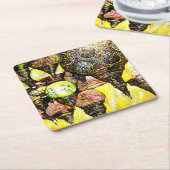 さらに大きなアイディアの色 スクエアペーパーコースター (アングル)