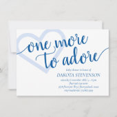 さらに愛する人がやってくる | クラシックブルー 新しいベビーシャワー 招待状 (正面)