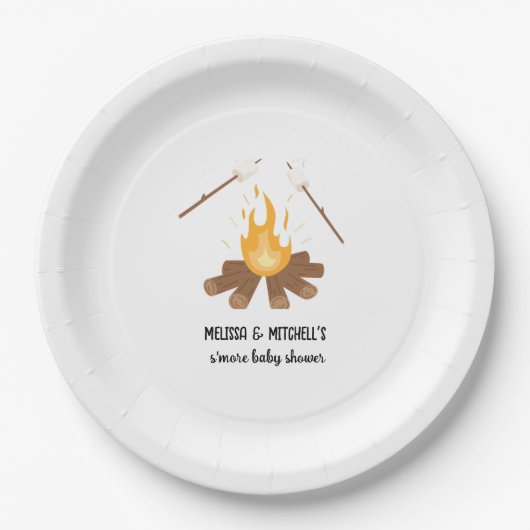 さらに赤ちゃんシャワー焚き火カップル赤ちゃんシャワー ペーパープレート (正面)
