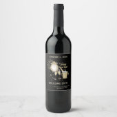 さらば2020 Welcome 2021新年の金ゴールド ワインラベル (正面)