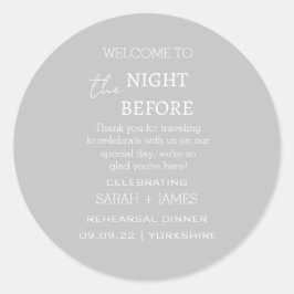さらエレガントに感謝の前の夜結婚にグレー ラウンドシール