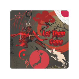 さら来に日本の侍 メタルプリント