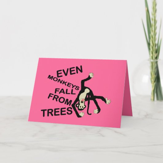 さるおもしろいぎ「ごめんね」グリーティングカード カード (正面)