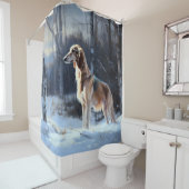 さるきはそれを雪のクリスマスに手放した シャワーカーテン (インサイチュ)