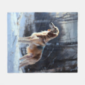 さるきはそれを雪のクリスマスに手放した フリースブランケット (正面(横))