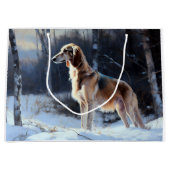 さるきはそれを雪のクリスマスに手放した ラージペーパーバッグ (正面)