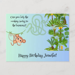 さるといちばんすけの迷路の誕生日ポストカード ポストカード