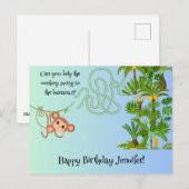 さるといちばんの迷路の誕生日ポストカード ポストカード (正面/裏面)