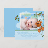 さるの赤ちゃん 男の子 フォト発表 案内状 (正面/裏面)