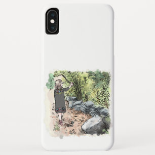 されいいじ 古い瓦が積んである日本の田舎の自然道を歩く女性の水彩イラスト iPhone XS MAXケース