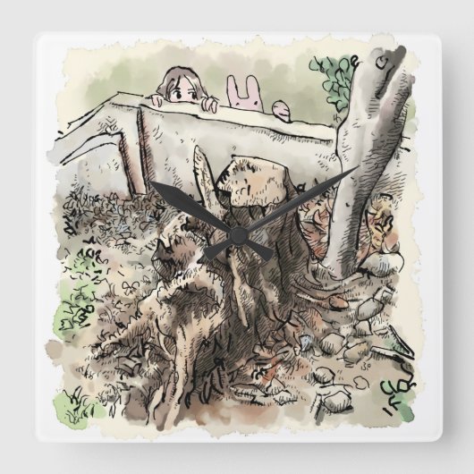 されいれじ スクエア壁時計 (正面)