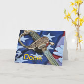 された軍隊の卒業生の挨拶状 カード (黄色い花)