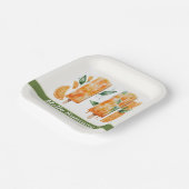 さわやかなオレンジ色のポップスル、こんにちはサマー ペーパープレート (傾斜あり)