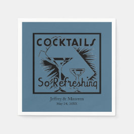 さわやかなカクテルティール（緑がかった色）ブルーパーティー スタンダードカクテルナプキン