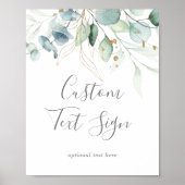 さわやかなグリーンフォトカード＆ギフト オーダーメイド テキストサイン ポスター (正面)