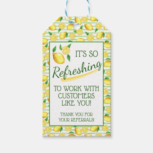 さわやかなサマーレモポップ・アートのン ギフトタグ (正面)