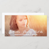 さわやかなシンプルさの卒業おめでとう 案内状 (正面/裏面)