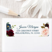 さわやかなバーガンディのリターンアドレスラベル ラベル (インサイチュ)