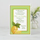 さわやかなレモンの誕生日招待状 招待状 (スタンド正面)