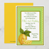 さわやかなレモンの誕生日招待状 招待状 (正面/裏面)