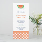 さわやかな夏のピクニック 赤いギンガムチェックの屋外イベント 招待状 (スタンド正面)