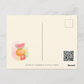 さわやかな夏の気分 – 水彩フルーツポストカード ポストカード (裏面)