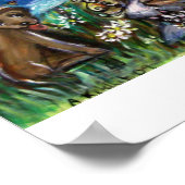 さわやかな夏の犬の日のビーチ ポスター (角)