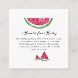 さわやかな夏の赤ちゃんの歓迎会にぴったりなメロン柄の「ベイビーのための本」同封カード 🍉💗 エンクロージャーカード