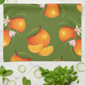 さわやかな大きなオレンジのパターン キッチンタオル (折り畳み)