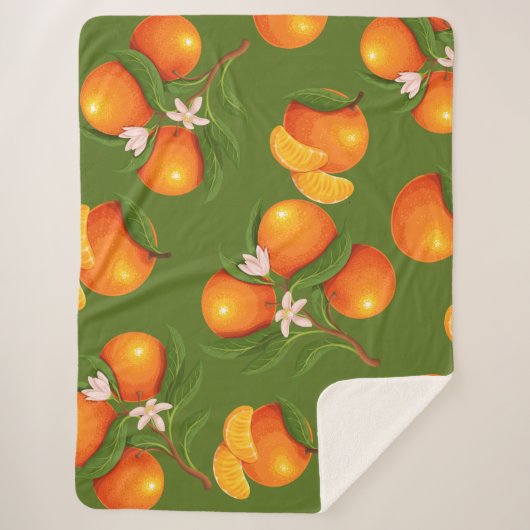 さわやかな大きなオレンジのパターン シェルパブランケット (正面)