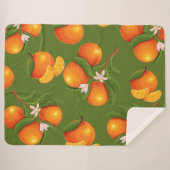 さわやかな大きなオレンジのパターン シェルパブランケット (正面(横))
