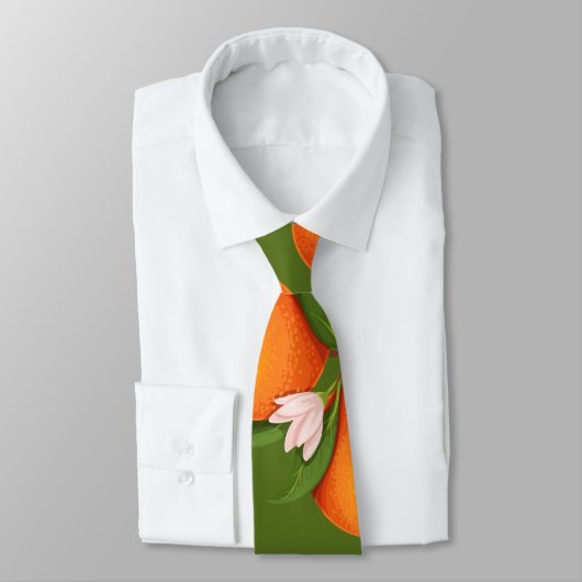 さわやかな大きなオレンジのパターン ネクタイ (タイ)
