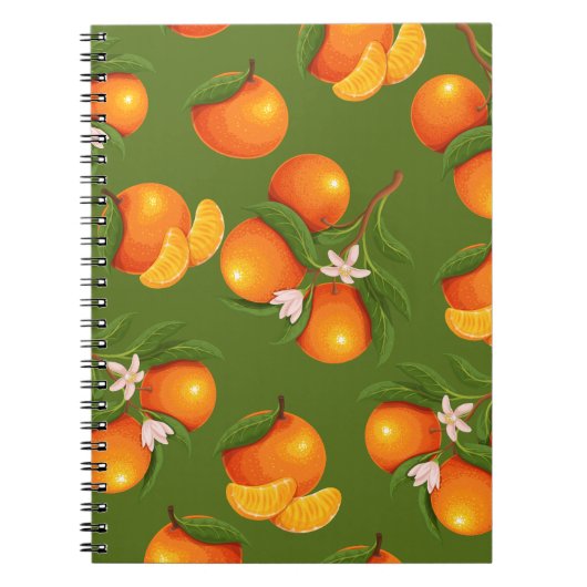 さわやかな大きなオレンジのパターン ノートブック (正面)