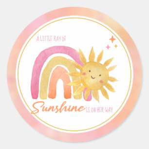さわやかな太陽の光のプリンセス ベビーシャワー クラシック ラウンドシール