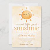 さわやかな小さな太陽の光 赤ちゃんのお祝い 招待状 (正面)