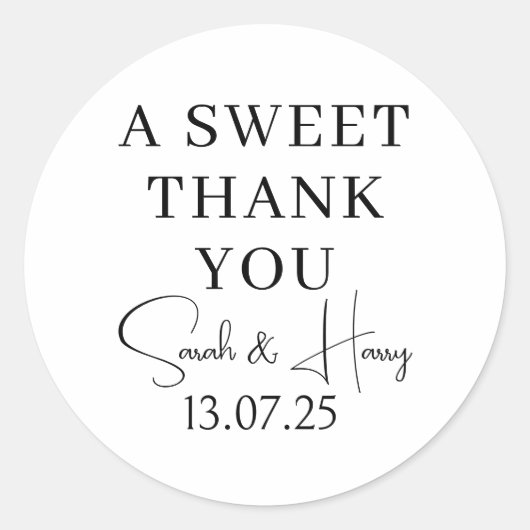 さわやかな感謝を // 現代のウェディングステッカー ラウンドシール (正面)