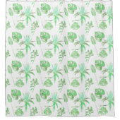 さわやかな水彩熱帯シャワーカーテン シャワーカーテン (正面)