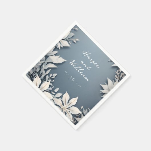 さわやかな結婚冬の花 スタンダードカクテルナプキン (角)